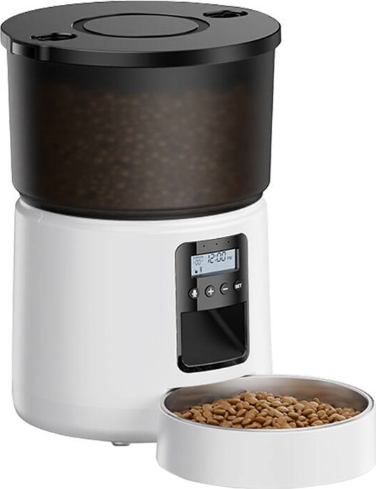 Automatický dávkovač krmiva Rojeco 3 l v tlačítkovém provedení (bílý)