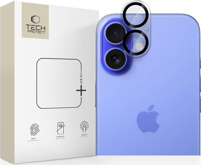 Ochranné sklo na čočku fotoaparátu TECH-PROTECT CAM FIT+ IPHONE 16 / 16 PLUS CLEAR