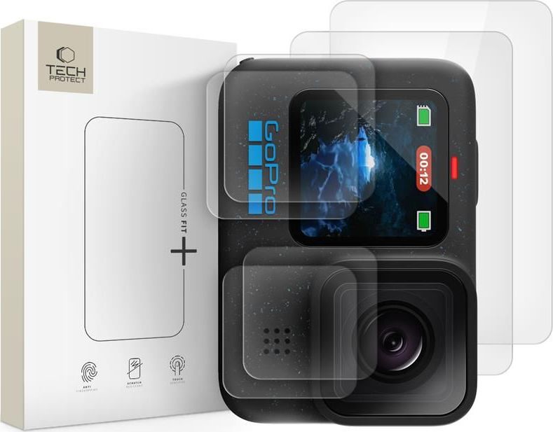 Tvrzené sklo TECH-PROTECT GLASS FIT+ 2-SET GOPRO HERO 9 / 10 / 11 / 12 CLEAR