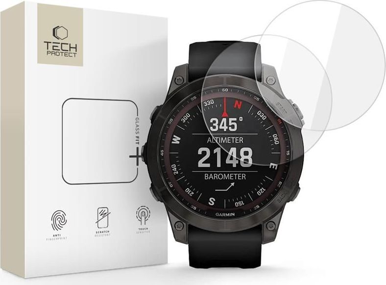 Tvrzené sklo TECH-PROTECT GLASS FIT+ 2-PACK GARMIN FENIX 7 / 7 PRO CLEAR