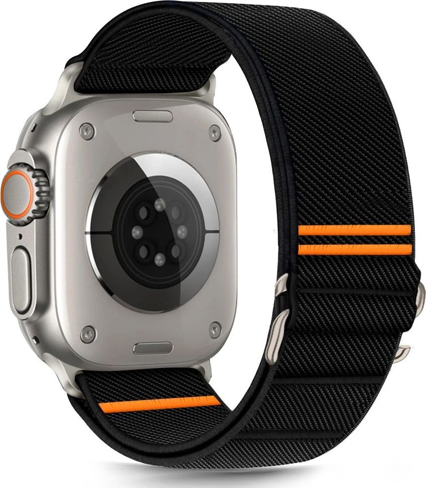 TECH-PROTECT ŘEMÍNEK NYLON SLIP APPLE WATCH 6 / 7 / 8 / 9 / 10 / SE / ULTRA 1 / 2 (44 / 45 / 46 / 49 MM) BLACK