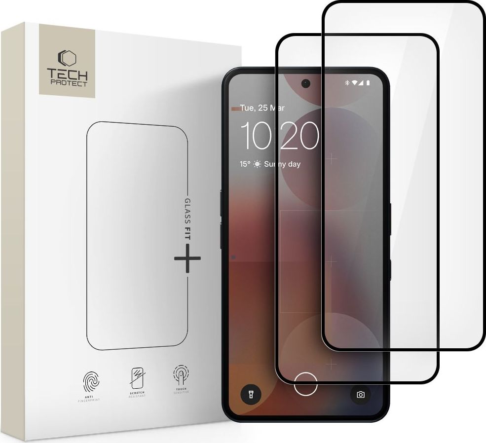 Tvrzené sklo TECH-PROTECT GLASS FIT+ 2-PACK NOTHING PHONE 3 / 3A / 3A PRO / CMF PHONE 2 PRO BLACK