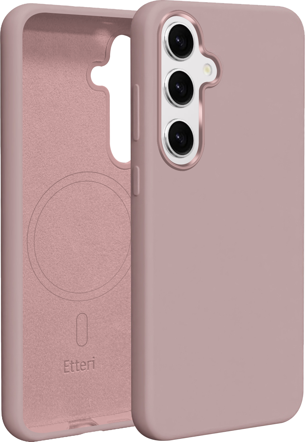 Silikonový kryt Etteri Mag case pro Samsung Galaxy S25 světle růžový