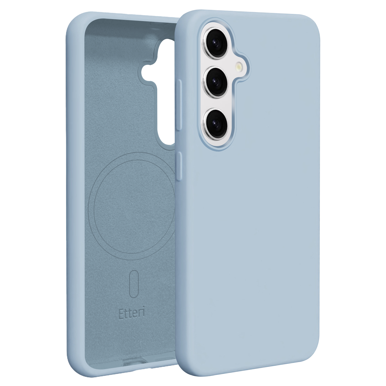 Silikonový kryt Etteri Mag case pro Samsung Galaxy S25 světle modrý