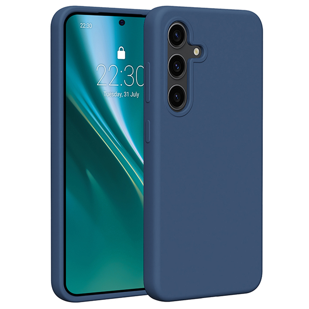 Silikonový kryt Etteri pro Samsung Galaxy S25 tmavě modrý