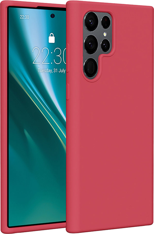 Silikonový kryt Etteri pro Samsung Galaxy S22 Ultra malinový