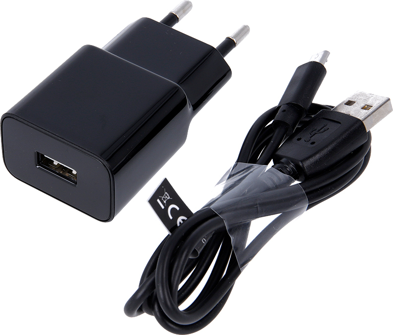 Nabíječka Maxlife MXTC-01 1x USB 1A černá + USB na microUSB kabel