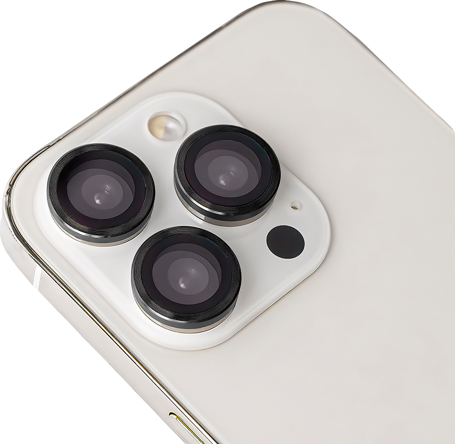 Sada ochranných skel na čočku fotoaparátu pro iPhone 13 Mini / iPhone 13 s černým rámem (2 ks)