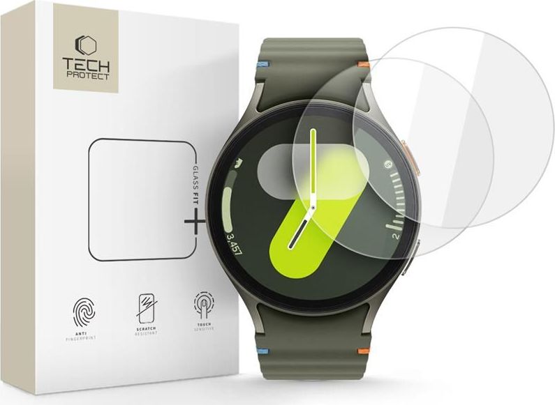 Tvrzené sklo TECH-PROTECT GLASS FIT+ 2-PACK SAMSUNG GALAXY WATCH 4 / 5 / 6 / 7 (44 MM) CLEAR
