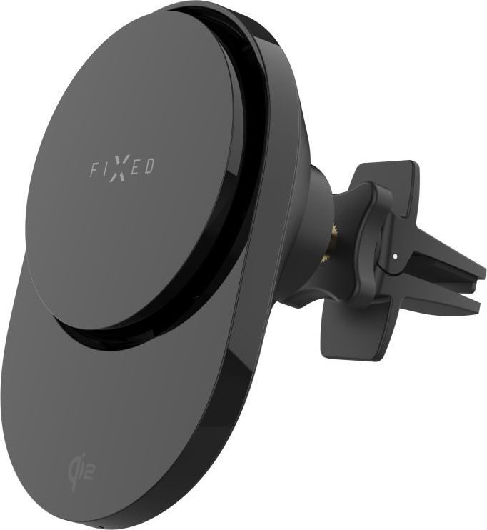 Držák do auta s bezdrátovým nabíjením FIXED MagAir s podporou uchycení MagSafe a standardem Qi2, 15W, černý