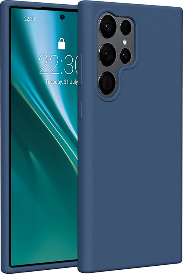 Silikonový kryt Etteri pro Samsung Galaxy S23 Ultra tmavě modrý