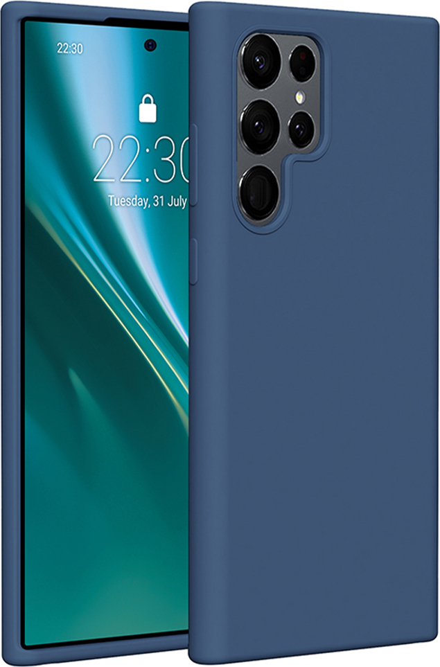 Silikonový kryt Etteri pro Samsung Galaxy S22 Ultra tmavě modrý