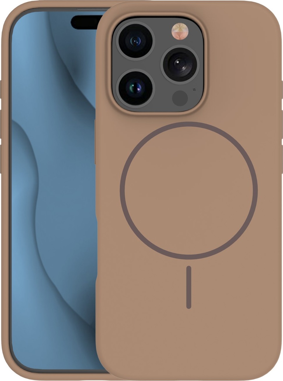 Silicone Thin Mag case for iPhone 15 Pro 6,1" brown