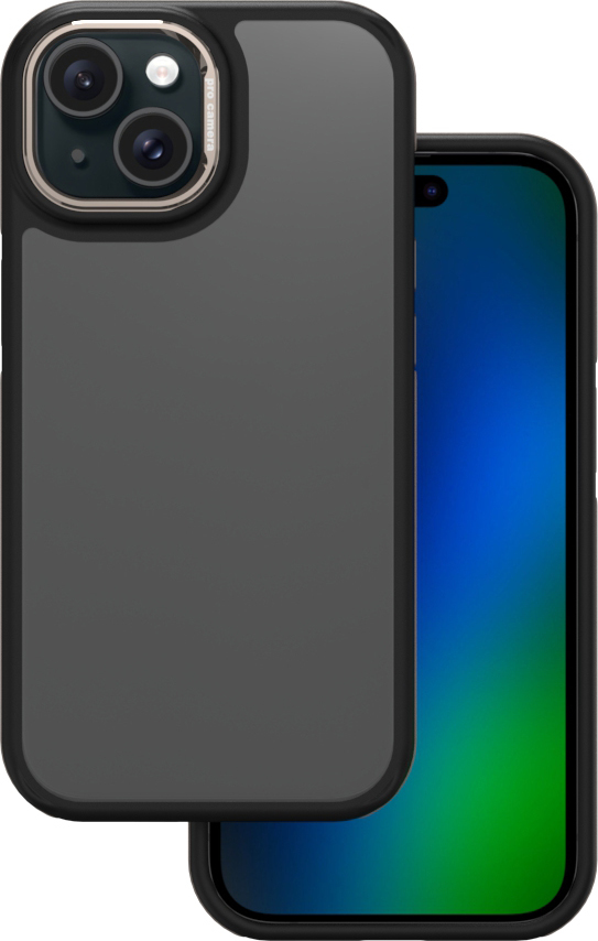 Kryt Crystal Black pro iPhone 15 6,1" šedý
