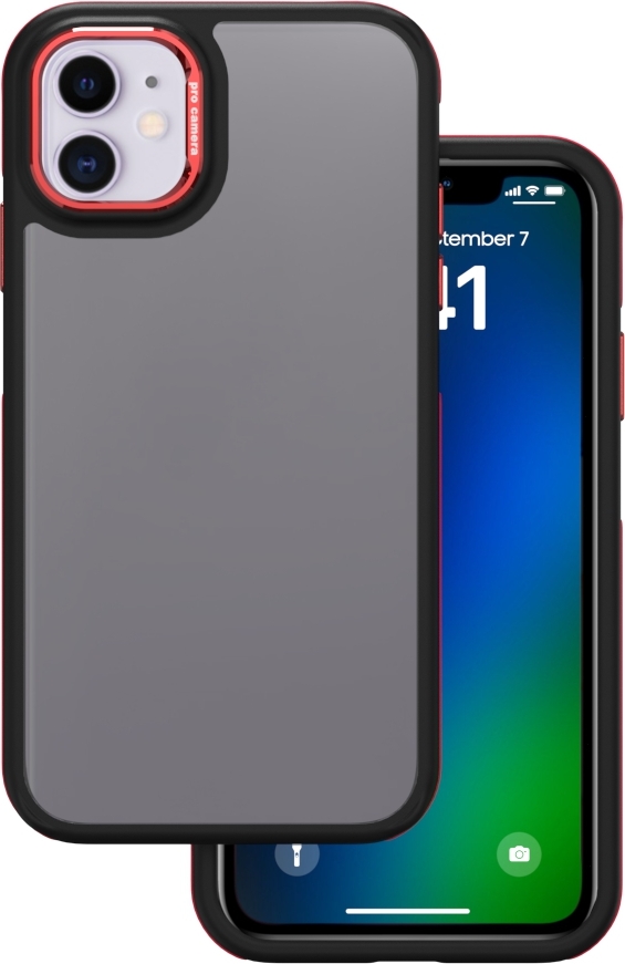 Kryt Crystal Black pro iPhone 11 červený