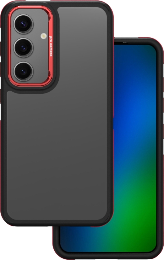 Kryt Crystal Black pro Samsung Galaxy S25 červený