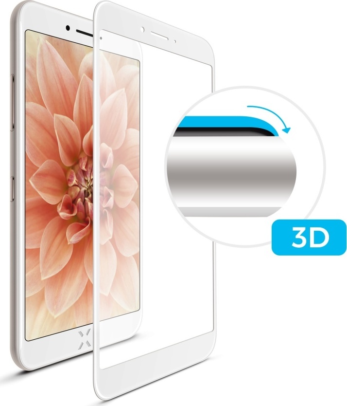 Ochranné tvrzené sklo FIXED 3D Full-Cover pro Apple iPhone 6/6S/7/8, s lepením přes celý displej, bílé, 0.33 mm
