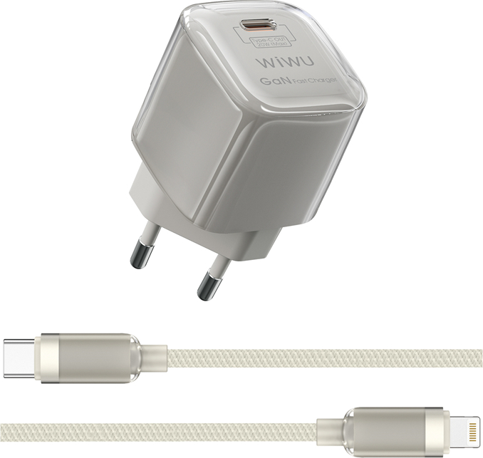 Nabíjecí sada WIWU Jello 20W GaN Wi-U016 USB-C-Lightning, zástrčka EU