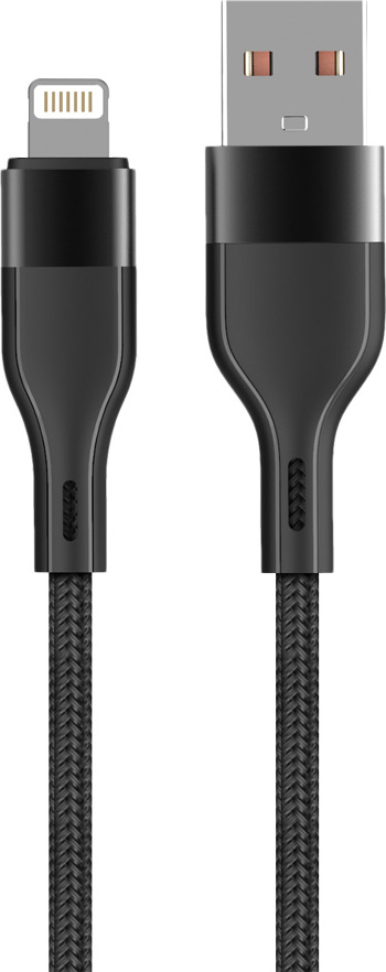 Kabel Maxlife MXUC-07 USB - Lightning 1,0 m 2,4A černý nylon