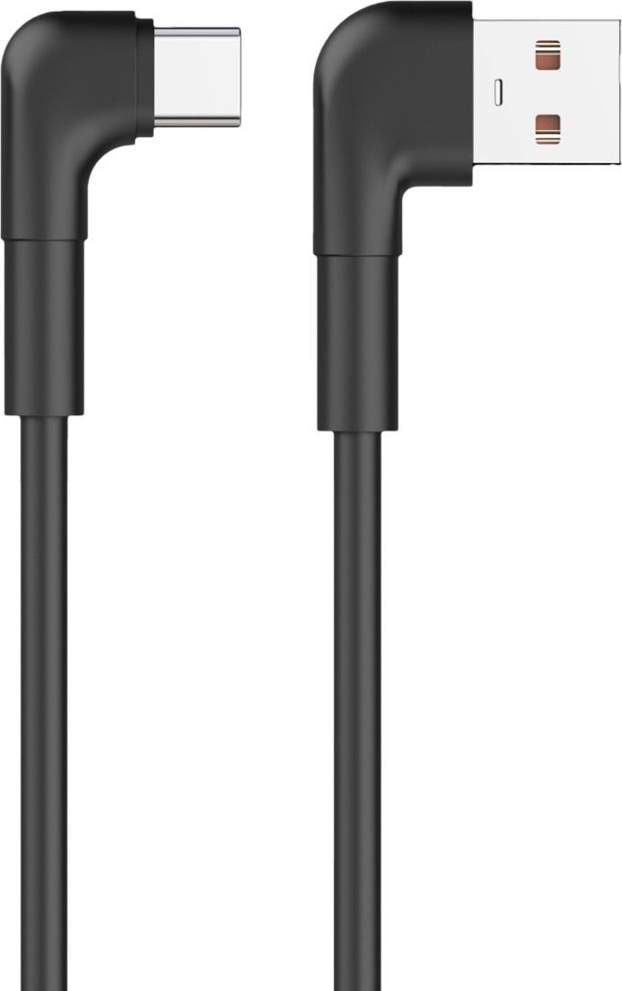 Maxlife MXUC-09 úhlový kabel USB - USB-C 1m 3A černý
