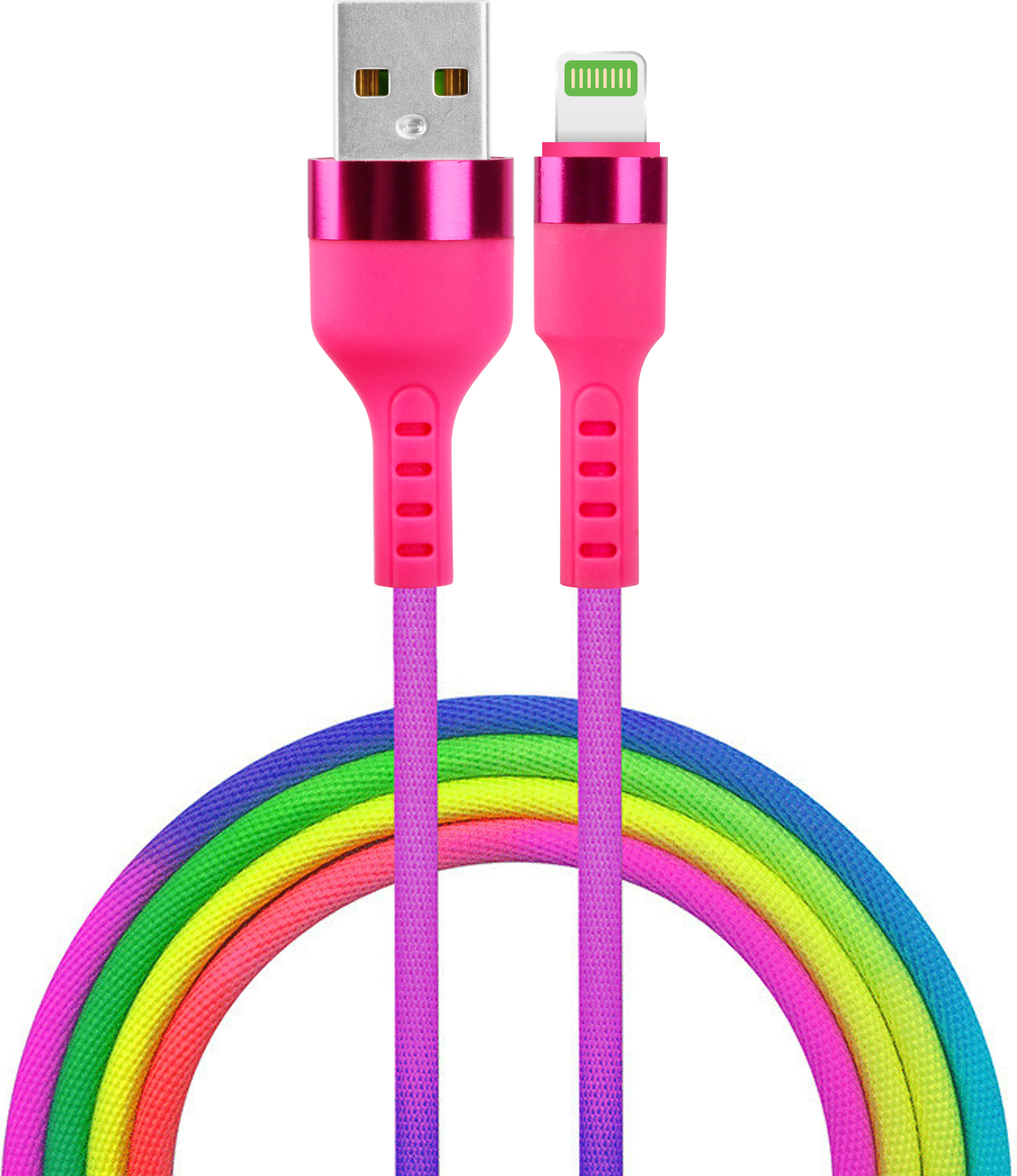 Kabel Setty USB - Lightning 1,2 m 2,1A KNA-L-1.22.113 duhový