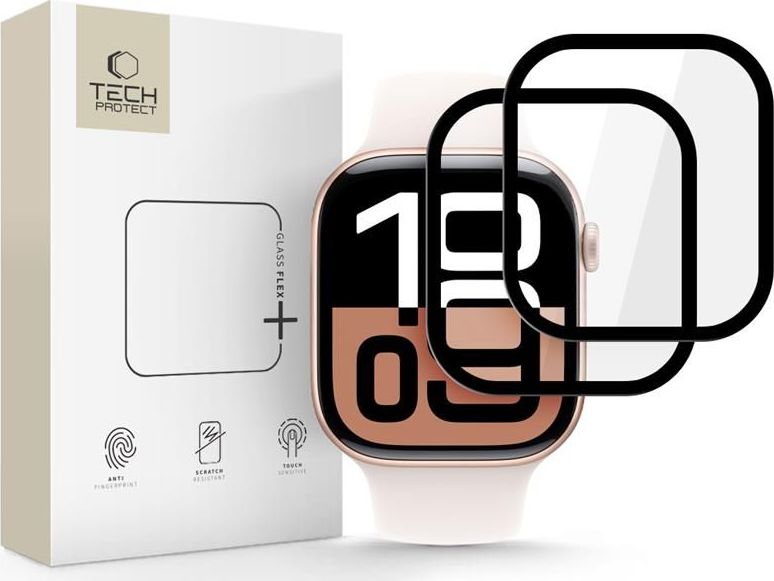 Hybridní sklo TECH-PROTECT GLASS FLEX+ 2-PACK APPLE WATCH 10 (42 MM) BLACK