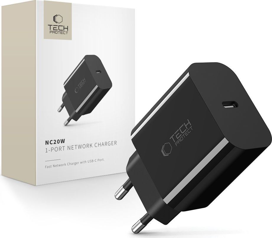 TECH-PROTECT NC20W 1-PORT NETWORK CHARGER PD 20W BLACK