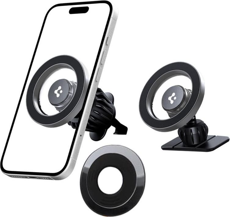 SPIGEN MFT13 MAGNETIC MAGSAFE DASHBOARD & VENT CAR MOUNT SILVER