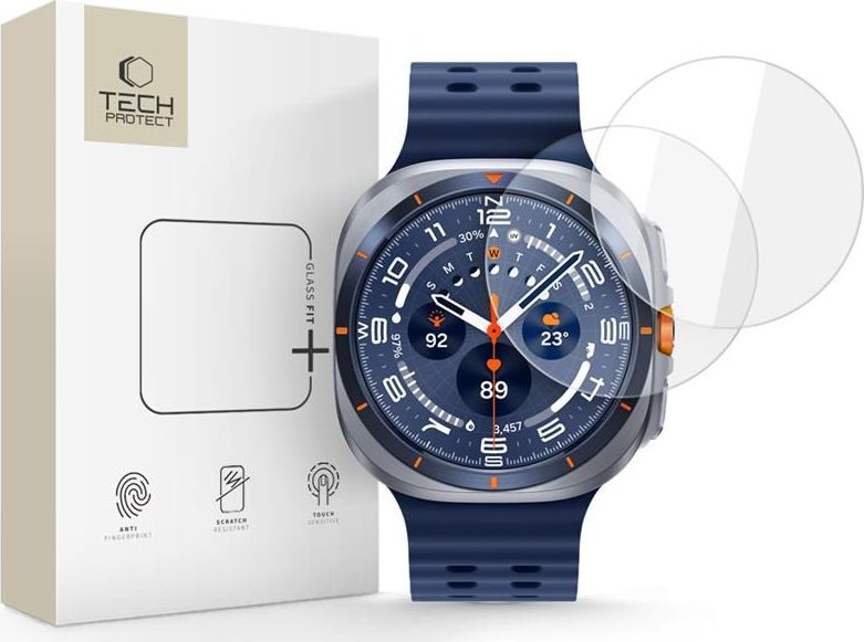 Tvrzené sklo TECH-PROTECT GLASS FIT+ 2-PACK SAMSUNG GALAXY WATCH ULTRA 2024 / 2025 (47 MM) CLEAR