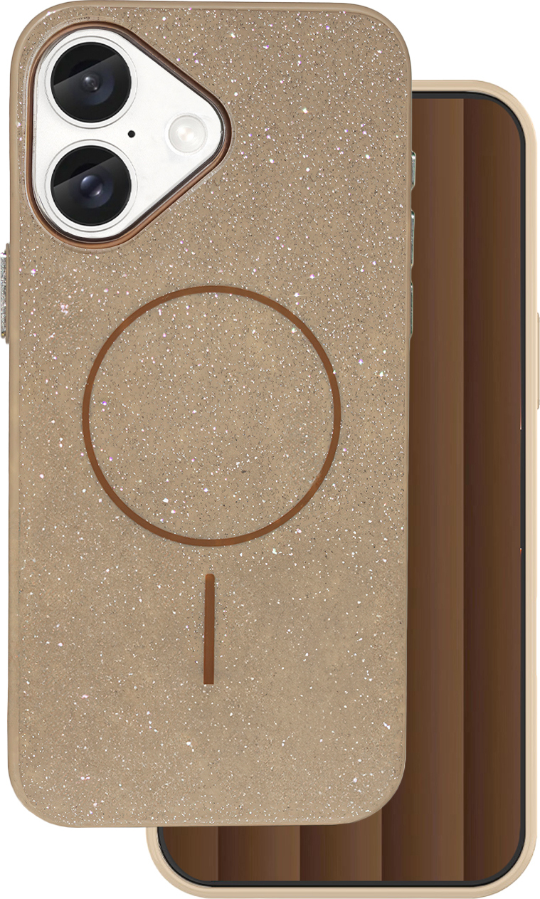 Glitter Thin Mag kryt pro iPhone 16e hnědý