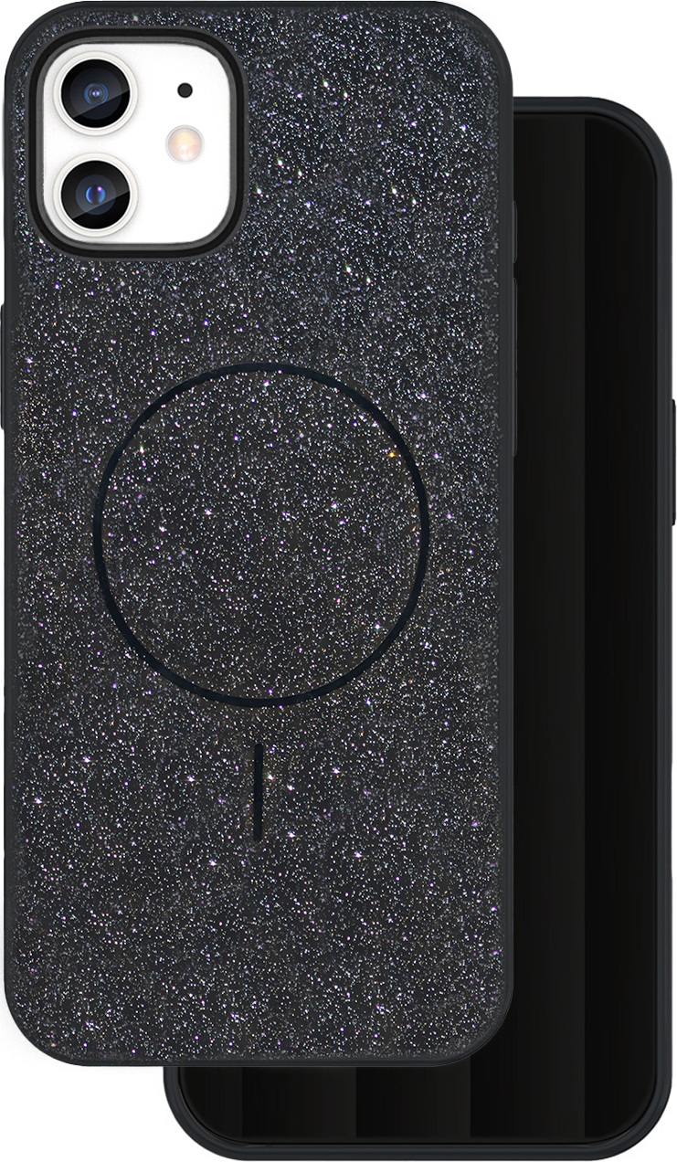 Glitter Thin Mag kryt pro iPhone 12 / 12 Pro 6,1" černý