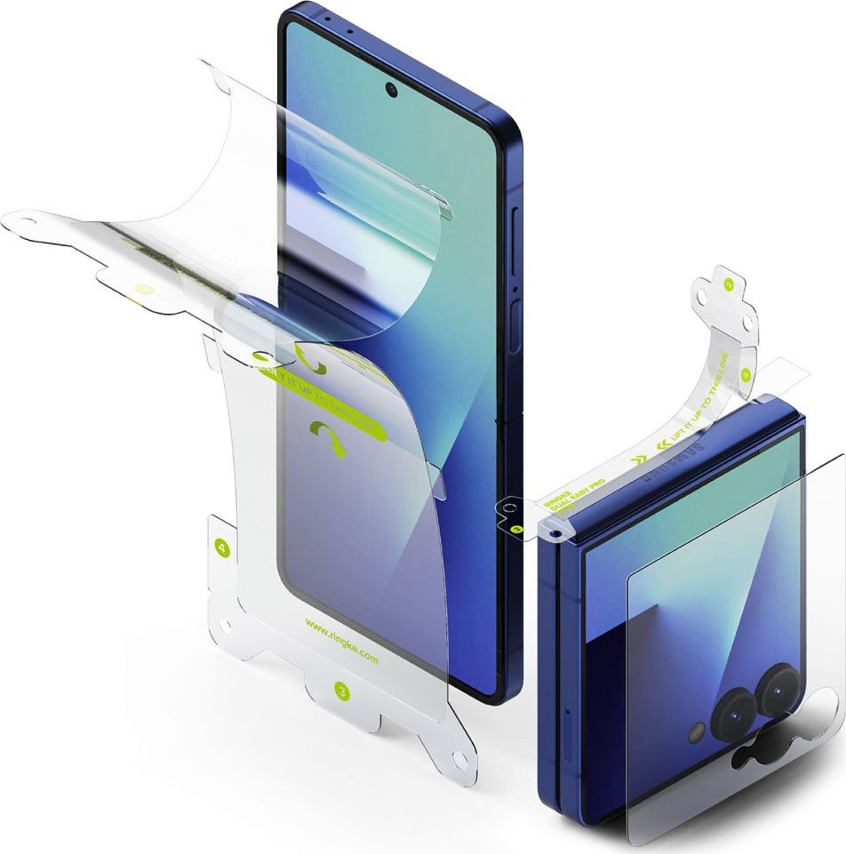 RINGKE 3-IN-1 PROTECTOR set fólií a tvrzeného skla s aplikátorem pro GALAXY Z FLIP 7, čiré
