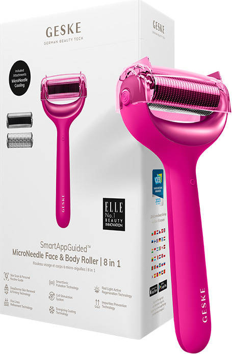 Mikrojehličkový váleček / derma roller na obličej a tělo 8v1 Geske s aplikací (starlight)