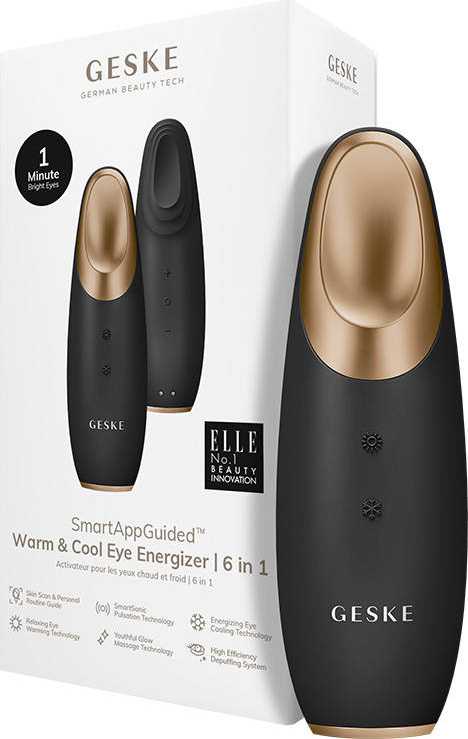 Revitalizační chladivý a hřejivý energizér pod oči 6 v 1 Geske s aplikací (šedý)