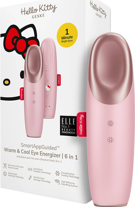 Revitalizační chladivý a hřejivý energizér pod oči 6v1 Geske s aplikací (růžový Hello Kitty)