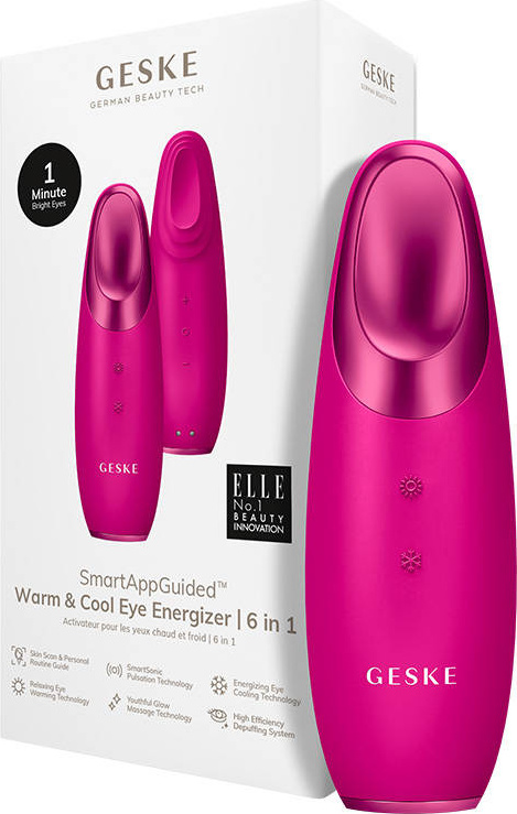 Revitalizační chladivý a hřejivý energizér pod oči 6 v 1 Geske s aplikací (purpurový)