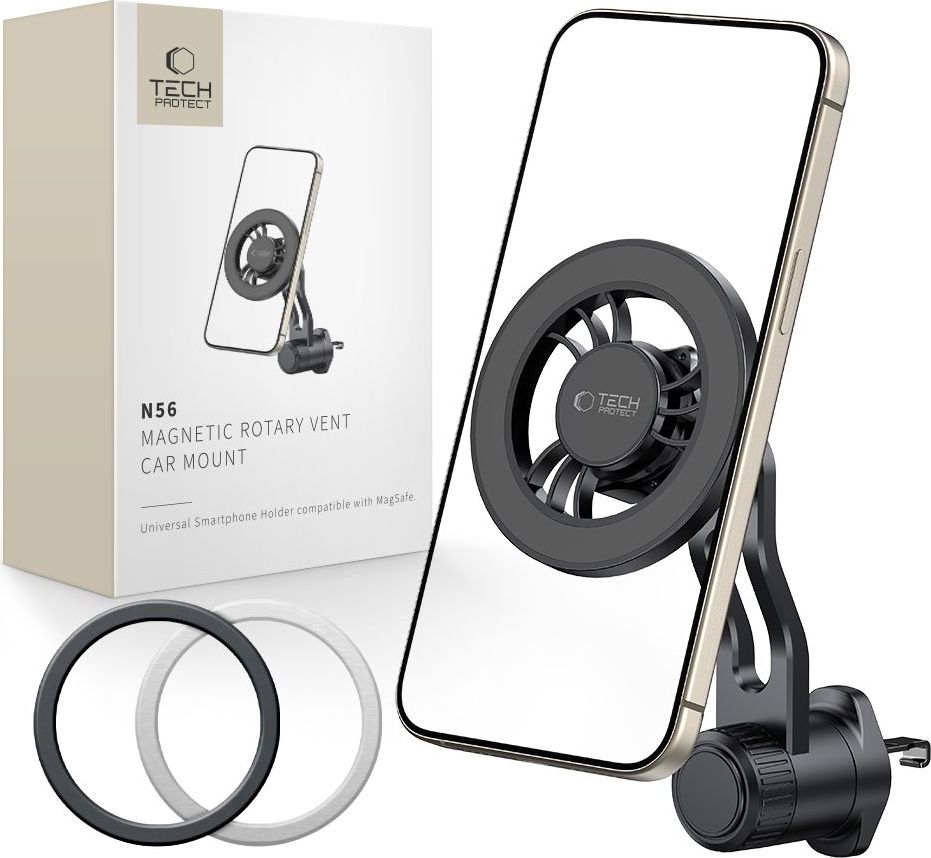 TECH-PROTECT N56 MAGNETIC MAGSAFE ROTABLE VENT CAR MOUNT BLACK