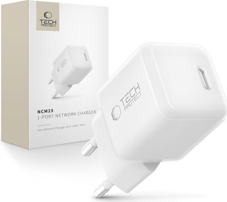 TECH-PROTECT NCM25 1-PORT NETWORK CHARGER PD 25W WHITE