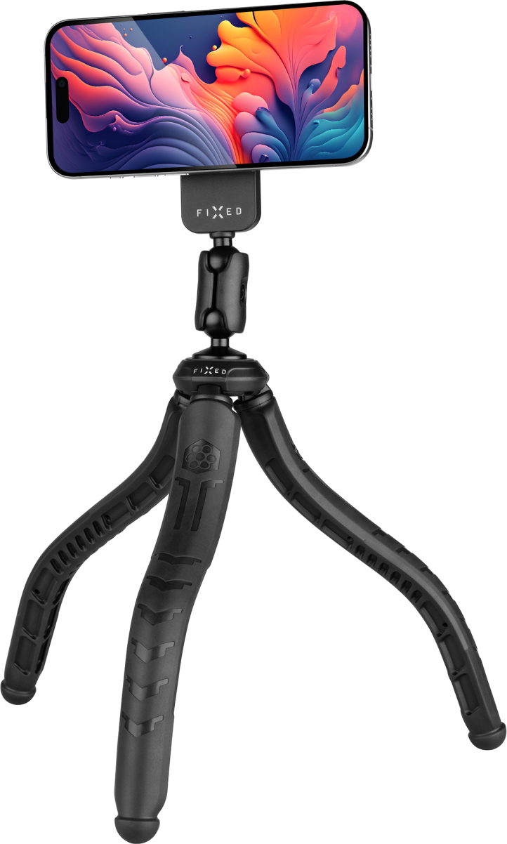 Levně Flexibilní Stativ FIXED Creator s 1/4" magnetickým držákem na telefon, s podporou MagSafe, černý