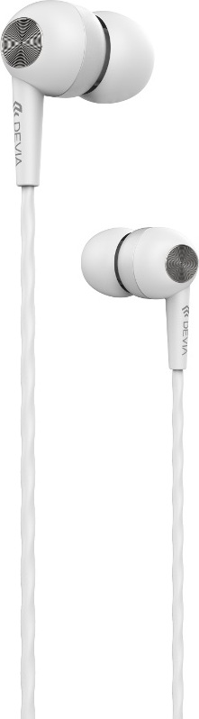 Drátová sluchátka Devia Kintone jack 3,5mm bílá