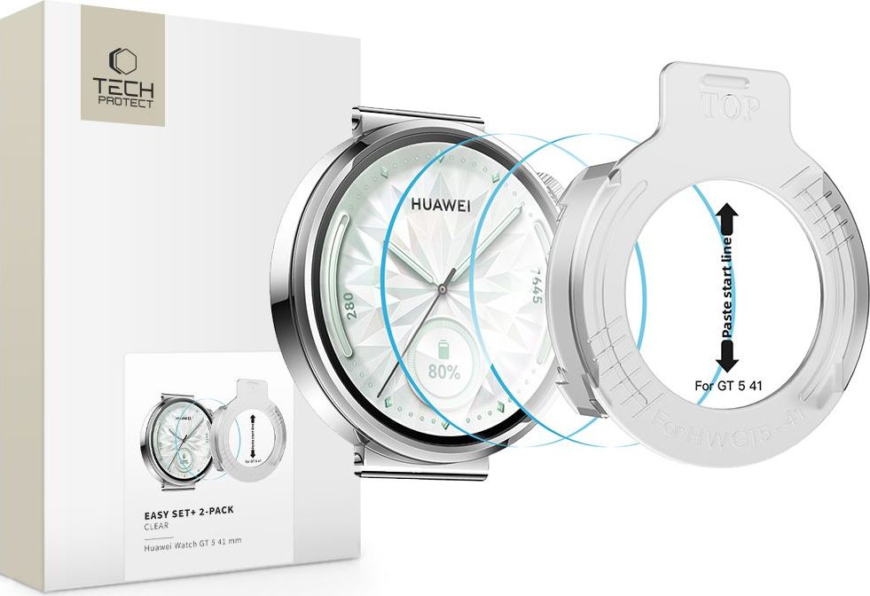 Tvrzené sklo TECH-PROTECT EASY SET+ 2-PACK HUAWEI WATCH GT 5 (41 MM) CLEAR