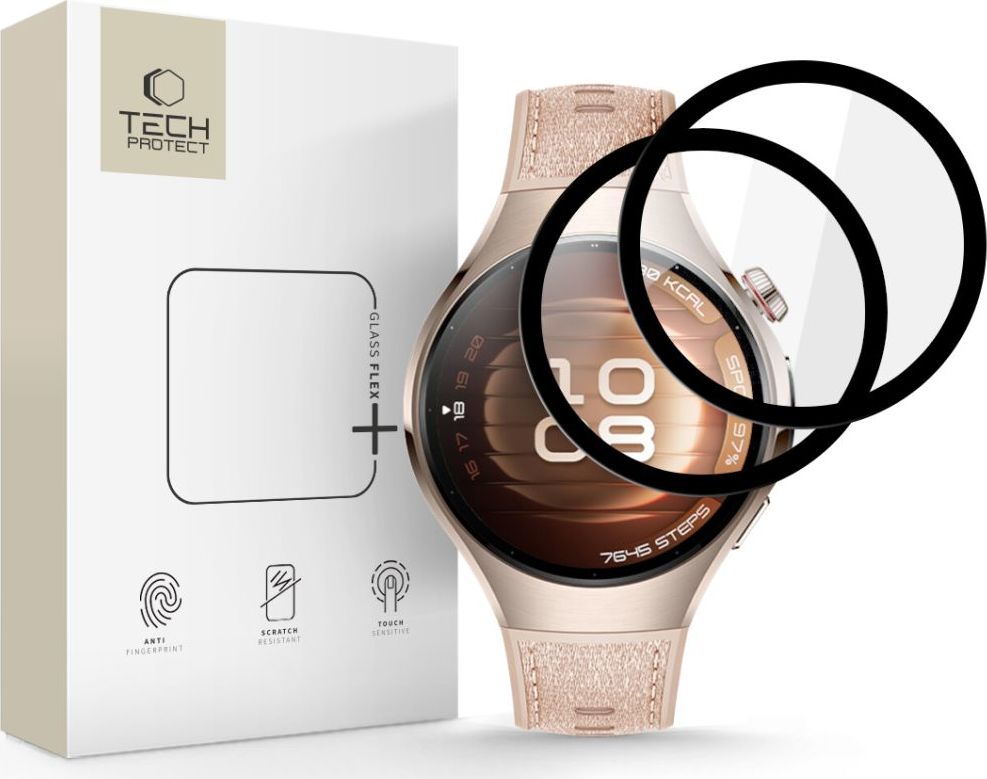 Hybridní sklo TECH-PROTECT GLASS FLEX+ 2-PACK HUAWEI WATCH 5 (46 MM) BLACK