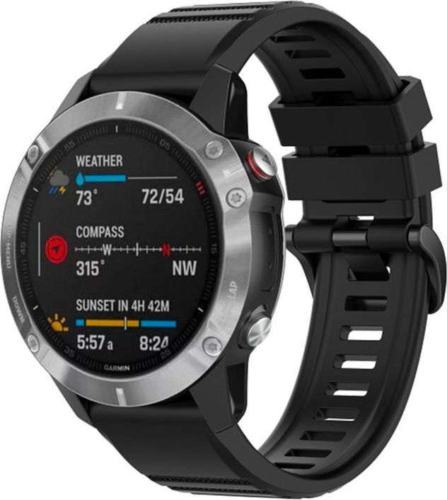 Silikonový řemínek FIXED Silicone Strap pro Garmin QuickFit 22mm, černý