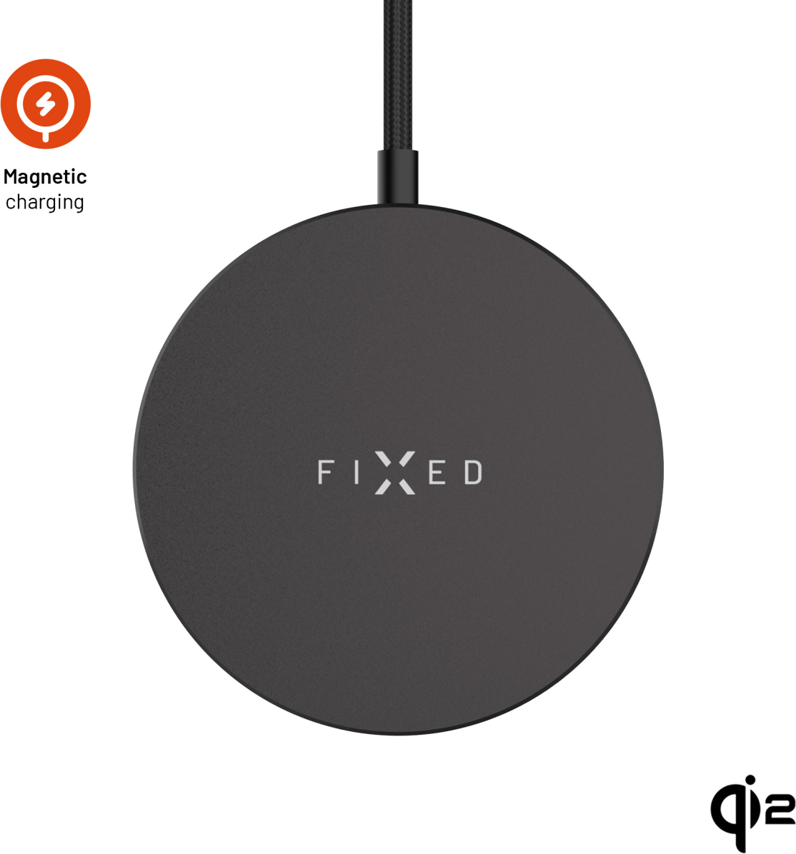 Bezdrátová nabíječka FIXED MagPad Slim s Qi2, podporou MagSafe, 15W, černá