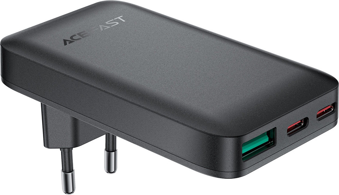 Ultratenká nabíječka Acefast A100 65W GaN 2 USB-C+ USB-A - černá