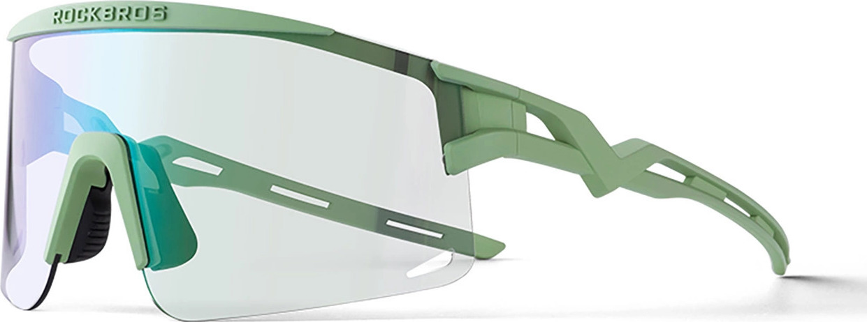 Cyklistické brýle Rockbros Photochromic s UV ochranou a korekční vložkou - zelené
