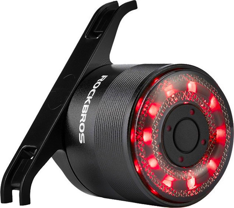 Zadní světlo na kolo Rockbros Q1 7barevné LED + kabel USB-C - USB-A - černé
