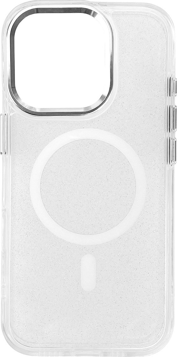 Třpytivý kryt MagSafe pro iPhone 16 Pro Max - bílý s třpytkami