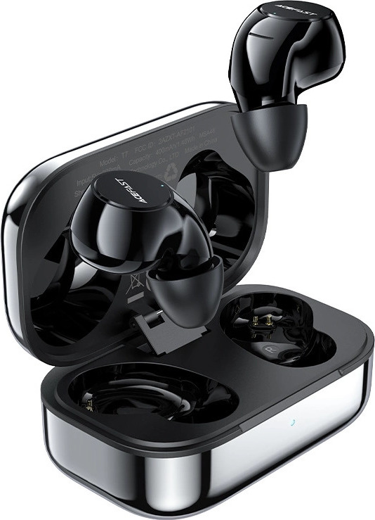 Herní bezdrátová sluchátka do uší Acefast TWS Bluetooth 5.2, CVC 8.0, aptX, SBC, AAC, 65ms zpoždění, voděodolná, IPX4 stříbrná (T7 stříbrná)