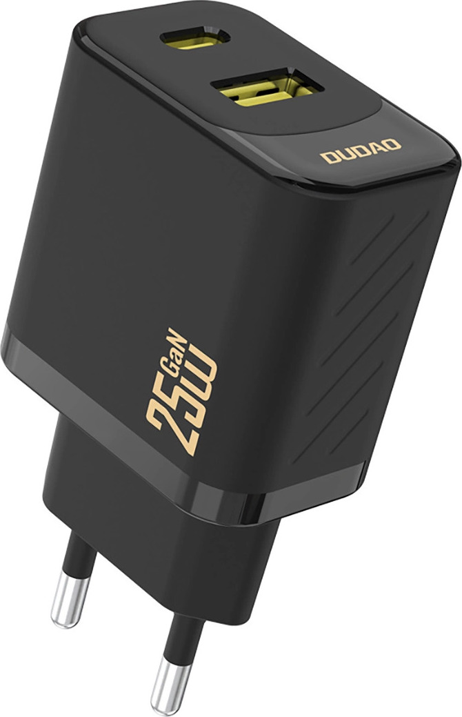 Nabíječka Dudao A26T GaN 25W USB-A, USB-C - černá